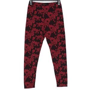 Wet Seal Dark Floral Black Red Legging Y2K Whimsigoth Vamp Grunge Emo Pull On XL